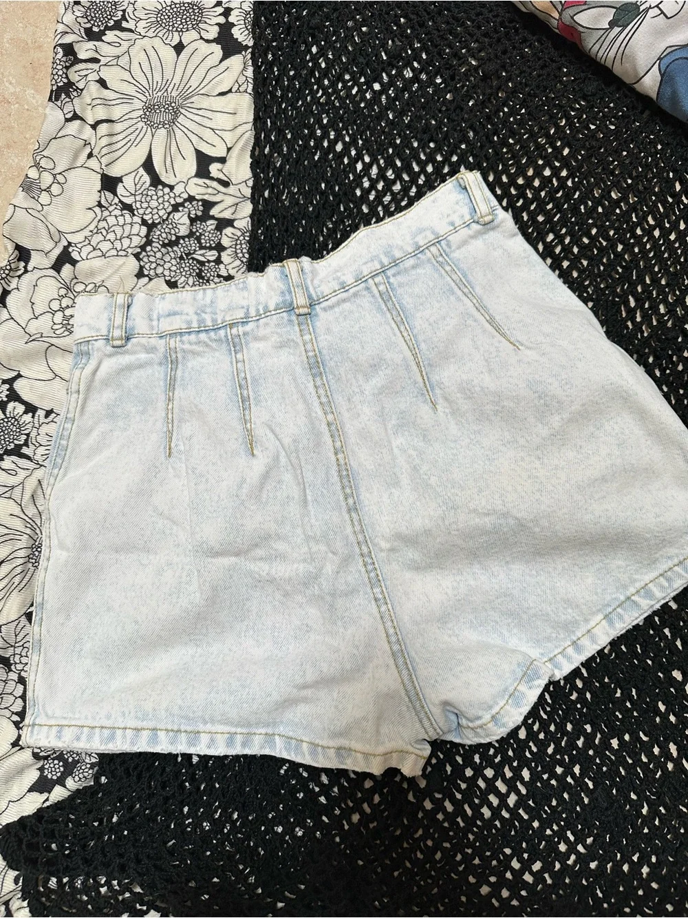 Vintage Light Wash Denim Shorts